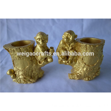 animal theme statue type polyresin material golden monkey for home decor